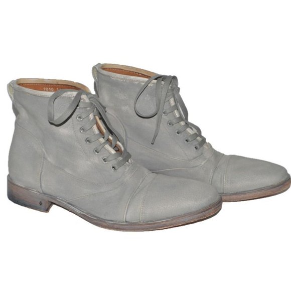 John Varvatos Gray Canvas Fleetwood Boots - Picture 1 of 9